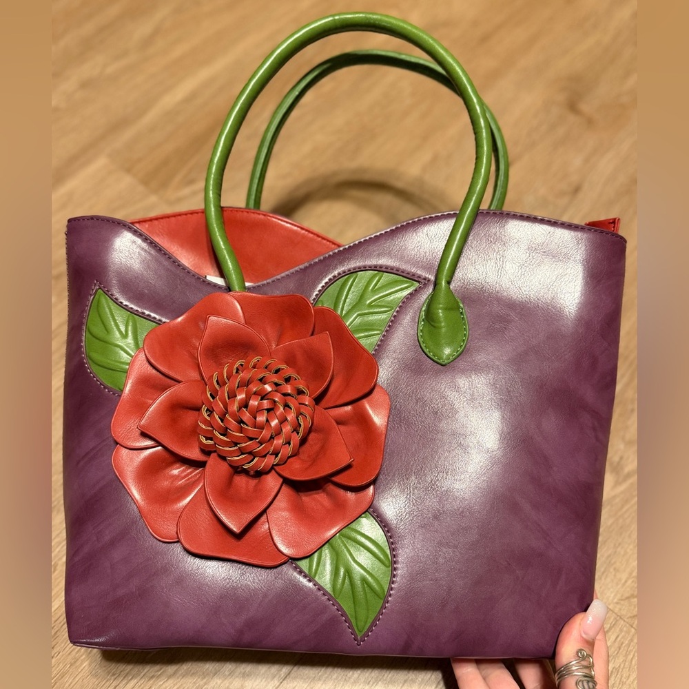 Purple and Red Floral Women's Bag Brand New